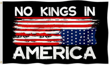 No Kings in America Flag 2X3Ft Fade Proof Gorgeous Color Thicker Polyester with