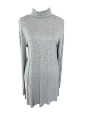 Cable & Gauge NWT (MSRP $48) Gray Rib Knit Long Tunic/Dress Side Slits Sz L
