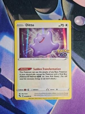 Pokémon Ditto Holo Ability Pokémon GO 053/078 Basic 70 HP Authentic NM 