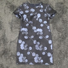 Banana Republic - Navy Shimmer Leaf Jacquard Dress. Size 0