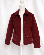 Eddie Bauer Quilted Velvet Jacket in Burgundy size S
