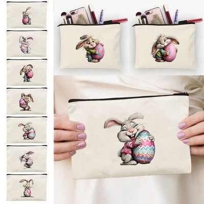 Canvas Osterhase Kunst Geldbörse Münze Kleingeld Tasche Kartenetui Etui Reißverschluss