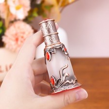 Rosso Cristallo Intarsio Metallo Profumo Boccetta Ghiacciato Vetro Vuoto Riempib
