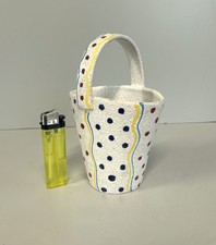 ANTICO piccolo VASETTO a CESTINO ceramica ANNI 50 stile ALBISOLA GRANULATO MAT