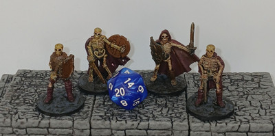 Skeletons (set of 4) Sword Shield Hand Painted RPG Dungeons And Dragons FDG