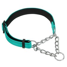 Dog Chain Collars, No Pull Dog Collar Reflective Nylon M-20 Inch, Light Green 