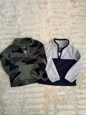 2T Oshkosh B  Gosh Fleece Zip Pullover Navy And Camo Print