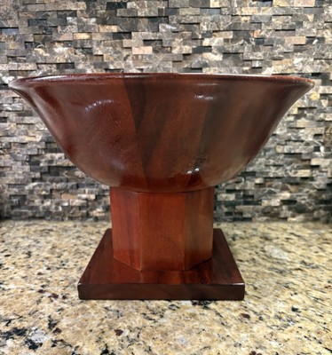 ~Michael Graves~ *Acacia Wood* Bowl Large Pedestal Fruit Bowl Collectible 