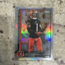 Topps Chrome Ja'Marr Chase Cincinnati Bengals #58 NFL  card REFRACTOR