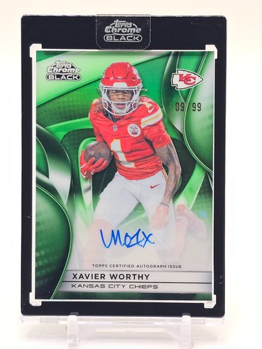XAVIER WORTHY 2025 TOPPS CHROME BLACK AUTO GREEN REFRACTOR /99 #AU-XWO Q5690