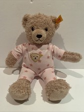 Steiff Teddy and Me Boy Bear in Pink Pajamas Plush Baby Toy EAN 241659
