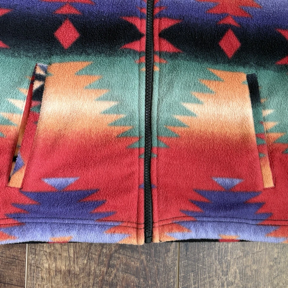 Chaps女式阿兹特克图案羊毛背心西南复古西方风格娇小M — 第 3/4 张图片