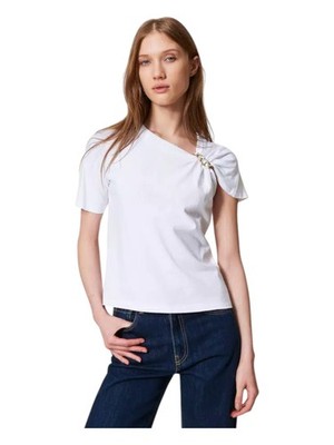 Twin Set Women's White Short-sleeve T-shirt Size M-L