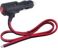 12V Fused Replacement Cigarette Lighter Male Plug with on off Switch - 2FT 12Vol