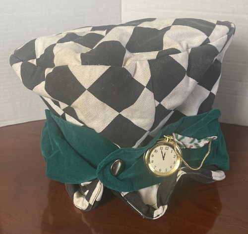 Vintage Venetian Paradise Checkered Green Velvet Top Mad Hatter