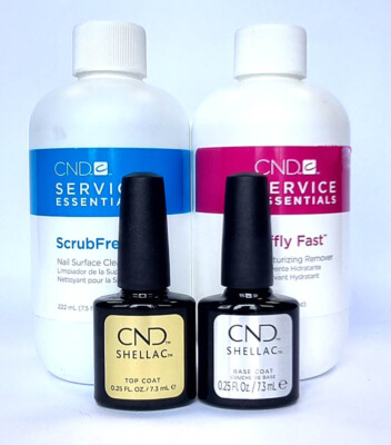 Original SHELLAC CND KIT | Base + Top Coat + ScrubFresh + OfflyFast | Emaille