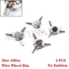 3 Bars Zinc Alloy Wheel Center Caps Knock-off Style For Wire Wheels Rim Lowrider