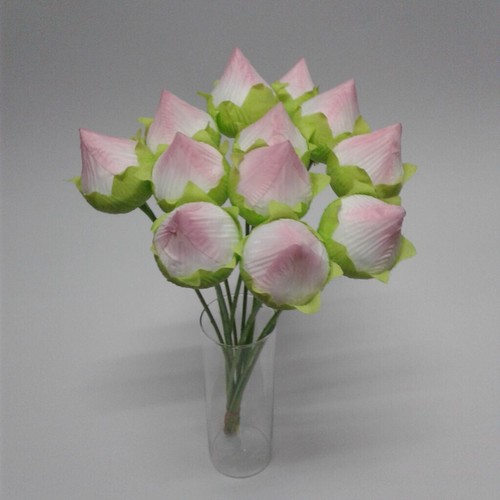 ( Pack of 10) Artificial Lotus Fake Fabric Flower Buddha Worship - Picture 2 of 8
