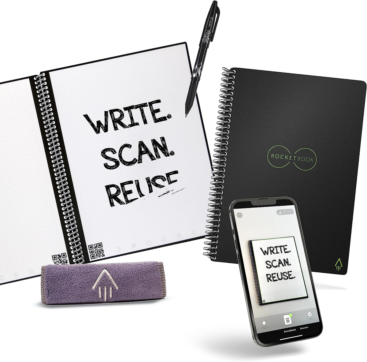Rocketbook Core Reusable Smart Notebook Innovative, Eco-Friendly