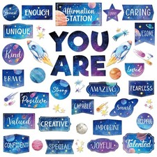 45pcs Space Affirmation Station Bulletin Board Set Motivational Posters Class...