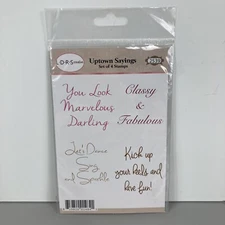 LDRS Creative Set of 4 Rubber Stamps 2539 Uptown Sayings Classy Fabulous Sparkle