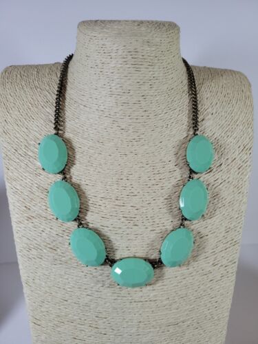 J CREW Mint Green Seafoam Green Faceted Acrylic C… - image 1