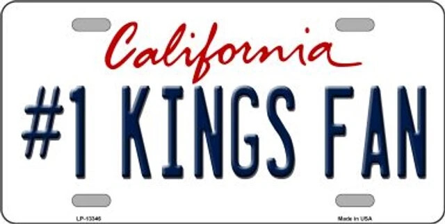 Number 1 Kings Fan Novelty Metal License Plate Tag