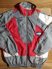 American Tigers 90's Vintage Mens Tracksuit Top Nylon Jacket Windbreaker Gray