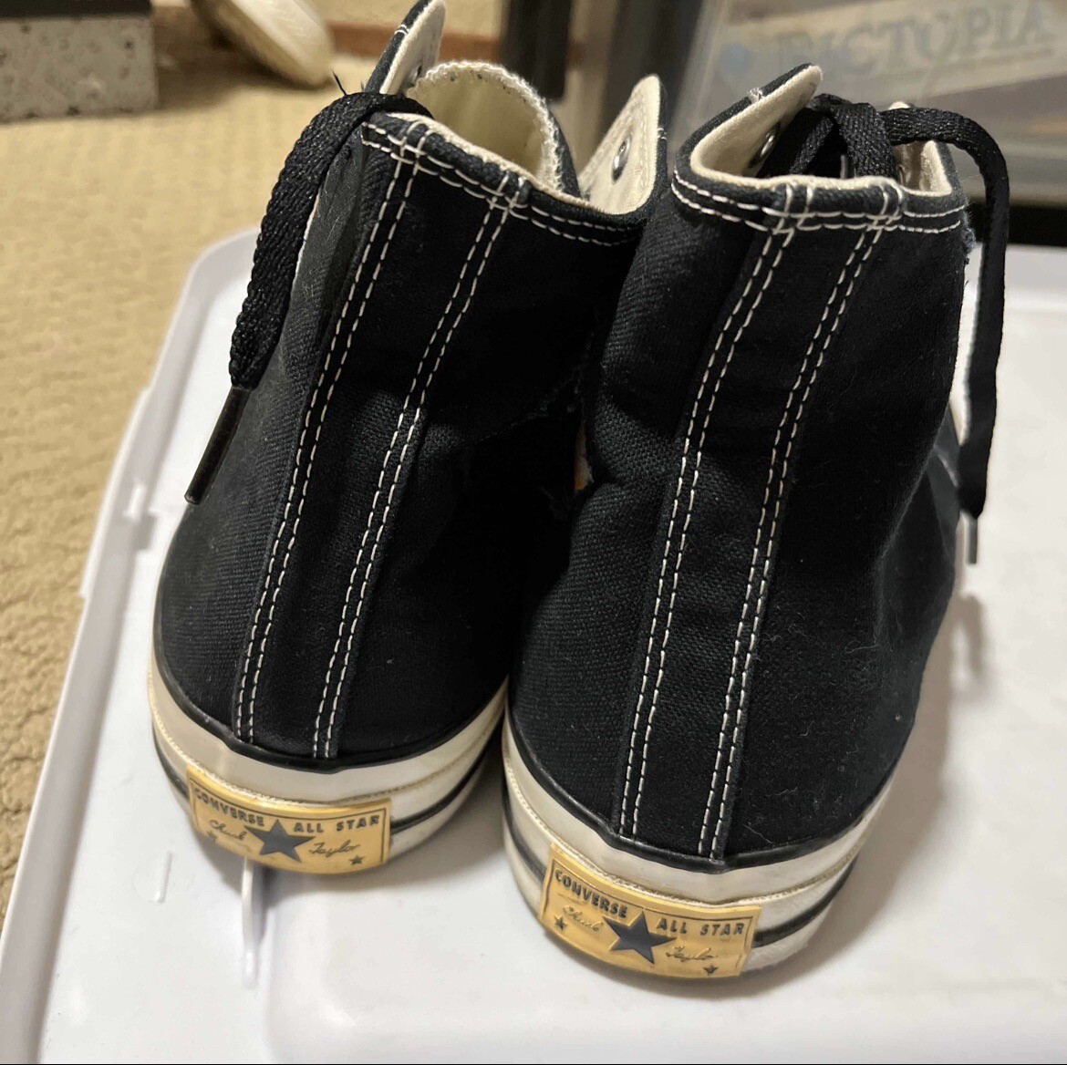 CONVERSE x DR.WOO 70 Chuck HI / BLACK/SUNSET GOLD Wear Away CONVERSE x DR.WOO 70 Chuck HI / BLACK/SUNSET GOLD Wear Away