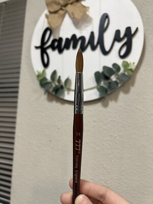 777 Red Wood Kolinsky Acrylic Nail Brush - NO CRIMPED Size #14