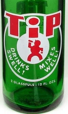 Tip; Mpls. Bottling Co.; 2-color ACL soda pop bottle