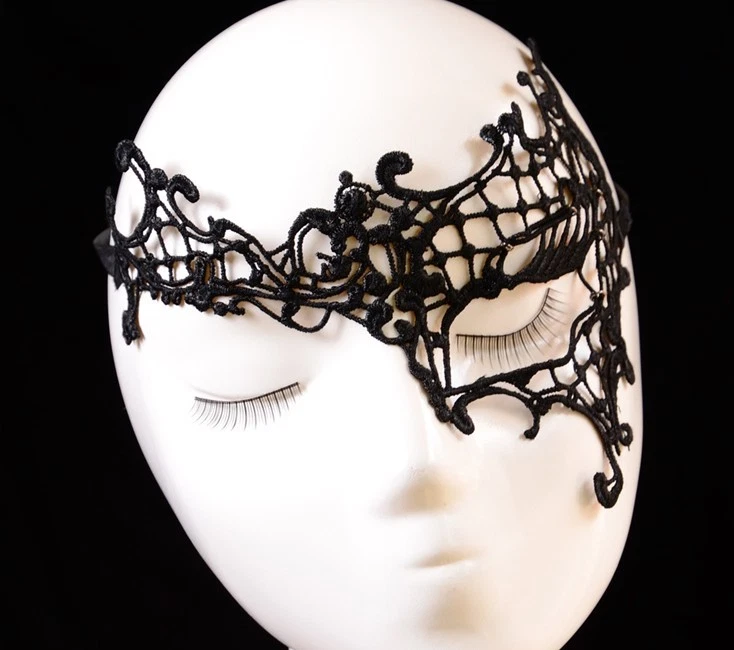  Sexy Lace Eye Mask Face Masquerade Venetian Halloween  Costume Ball Party Black - Image 4 of 4