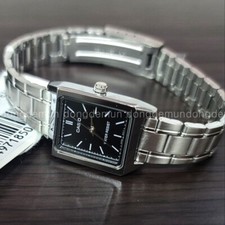 Casio Womens Analog metal Watch Black Dial Original New LTP-V007D-1E