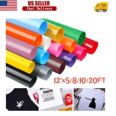 #ad HTV Heat Transfer Vinyl Roll Iron on Heat Press 12quot;x 5FT 20FT for Cricut T shirt $14.00