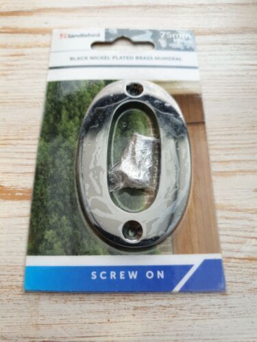 Sandleford Henley Screw-on Black Nickel Plated Brass House Number - 75mm - 0
