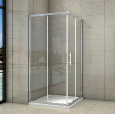 6mm Duschkabine Duschabtrennung Schiebetür Eckeinstieg Dusche mit NANO ESG Glas