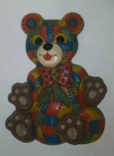 Vintage Wall Decor Patchwork Teddy Bear Plaque 12" x 9" Foamcraft