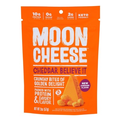 Moon Cheese's Cheddar Dehydrated Cheese Snack Case Of 12 2 Oz