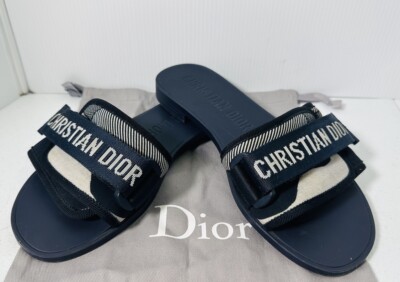 Christian Dior Evolution Slide Navy Blue Sandals Size 35 | eBay