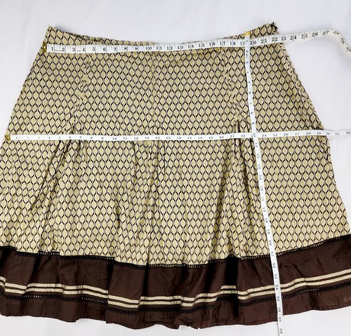Cato Skirt Womens Size 22 Flare Line Knee Length Zip Brown Tan Bohemian Classic - Picture 9 of 9