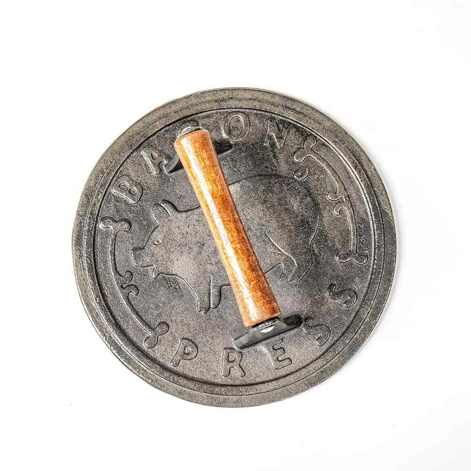 Norpro 8.75-Inch Cast Iron Bacon Press with Wood Handle, Round - Image 2 of 2