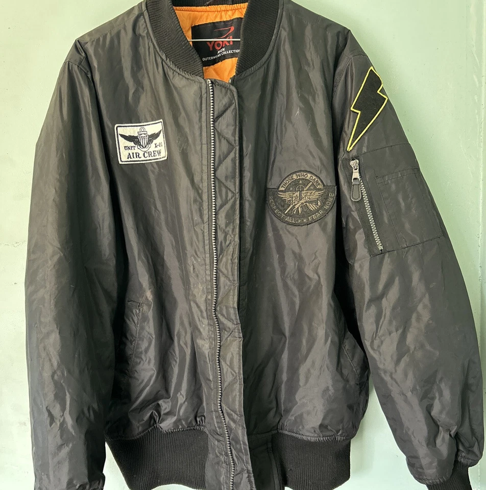 Chaqueta Bomber Yoki Para Hombre Forrada en L Negra Acolchada Cremallera Completa Manga Larga Foto 2 de 4
