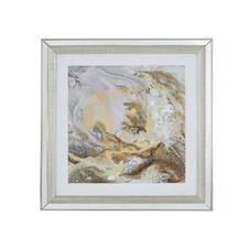 Perryman Crystal Mirror Framed Wall Art Gray Bronze Gold Indoor Outdoor Living