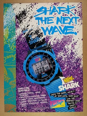 1990 Freestyle Shark Wave Surfing Watch Vintage Print Ad Ebay