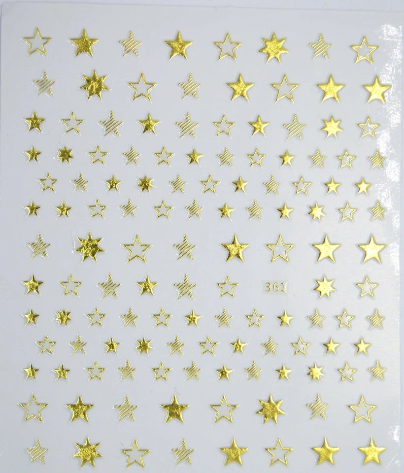 MARKENLOS Nageldesign Sterne Aufkleber Nagelschmuck, Nail-Art Decor Goldene Sterne