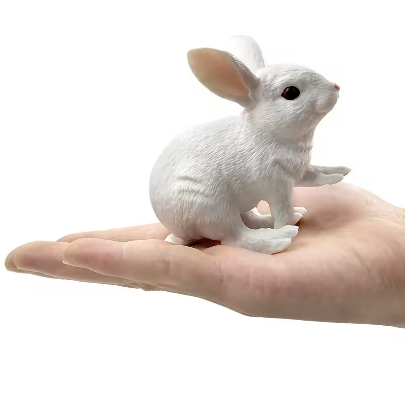 White Bunny Rabbit Animal Toy PVC Action Figure Doll Kids Toys Party Gifts