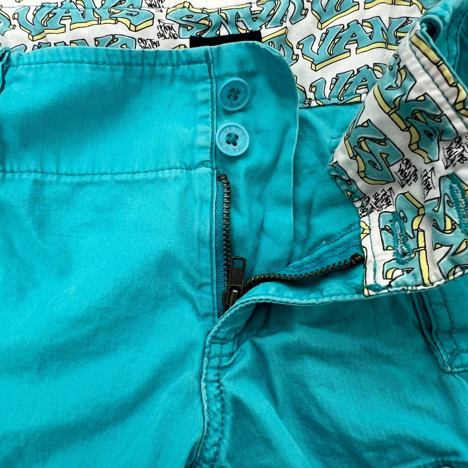 Pantalones Cortos VANS Talla 7 Mujer Fuera de la Pared Turquesa Foto 2 de 4