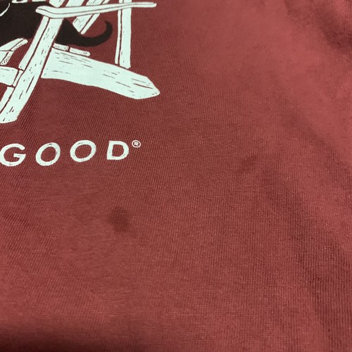 Life is Good Crusher Tee Graphic Print Cotton Top Large Sz Red Tee Shirt Dog - Picture 10 of 11