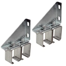 2 Sliding Barn Door Track Hardware Double Wall Rail Bracket Overhead Galvanized