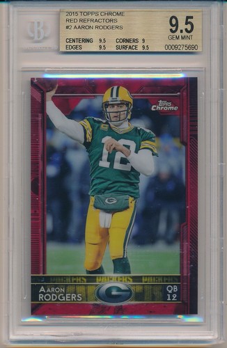 Aaron Rodgers [Red Refractor] #2 2015 Topps Chrome card
